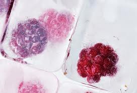 Кубики льда  c фруктами